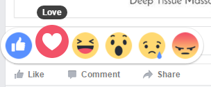 Facebook reactions - love