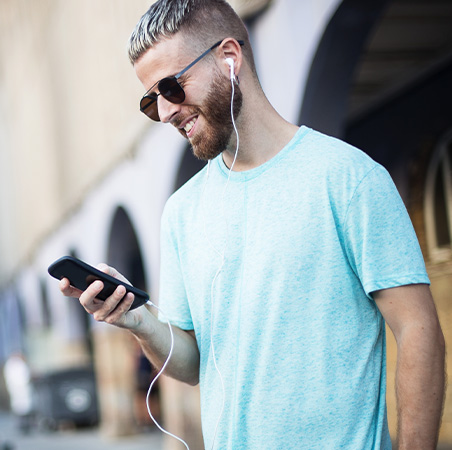 man listening to phone