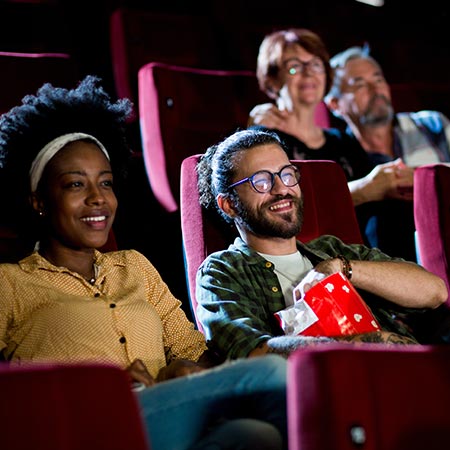 couples in movie theater