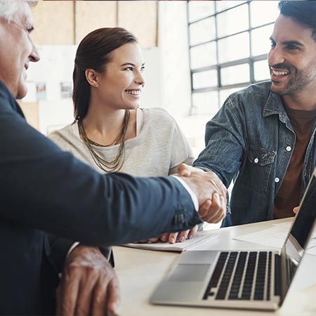 handshake between business-people