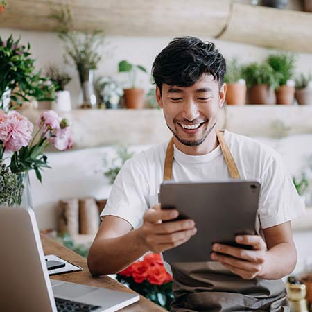 local business owner smiling