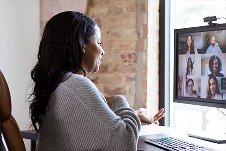 woman on video conference call