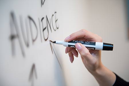 audience written on whiteboard