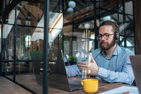 man with headset