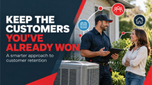HVAC technician discussing preventive maintenance with a homeowner